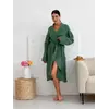 Довгий жіночий халат із мусліну, зелений