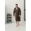 Чоловічий халат COSY Duna із фактурного мусліну хакі