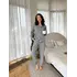 Жіноча Муслінова піжама Серця COSY штани+сорочка сірий пудра